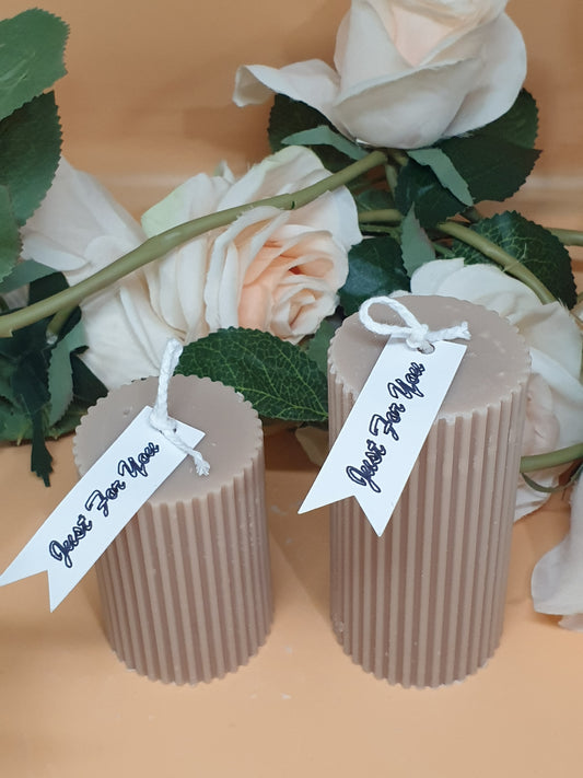 Pair of ribbed Piller candles